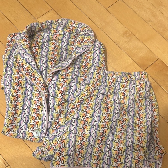 Roller Rabbit Multicolor Elephant Print Pajama Set - Picture 1 of 1